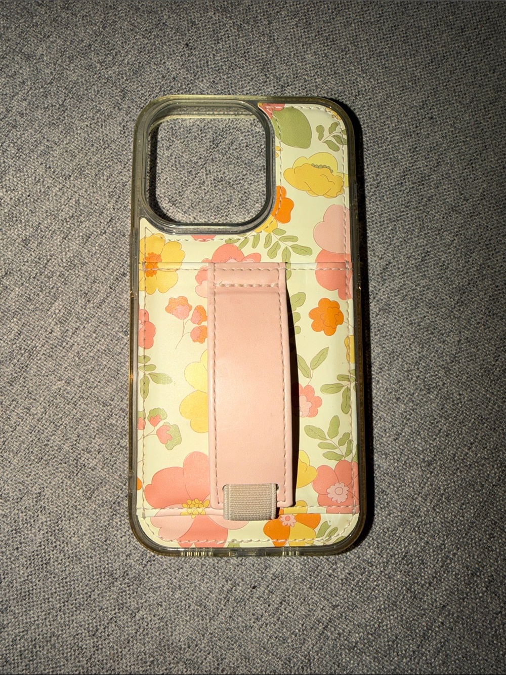 Floral Pink Hand-strap iPhone 14 Pro Case